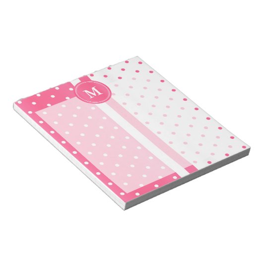 Bloc-note Joli Pois rose et blanc (Incliné)