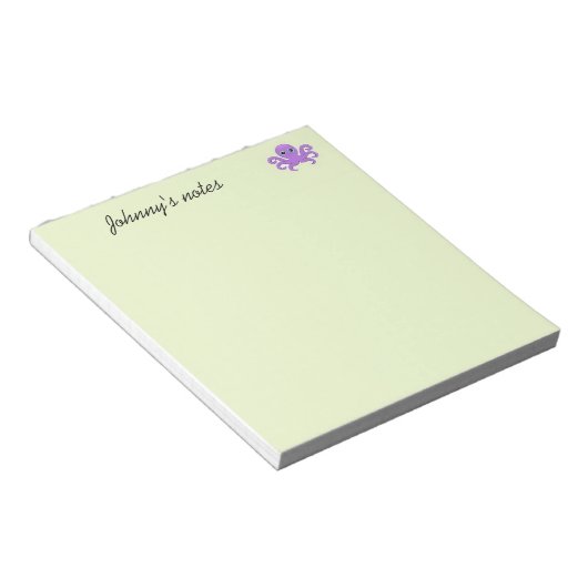 Bloc-note Joli poulpe violet vert (Incliné)