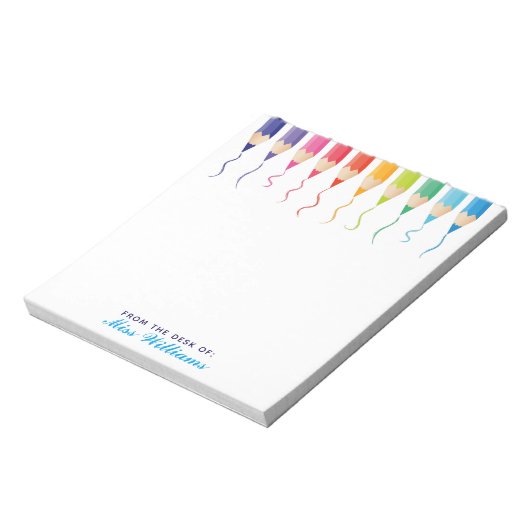 Bloc-note Joli professeur d'art personnalisé Artisan arc-en- (Tourné)
