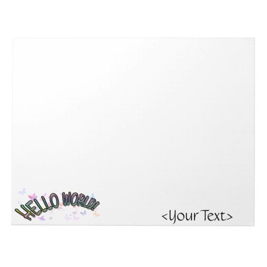 Bloc-note Joli Rainbow Hello World (Devant)