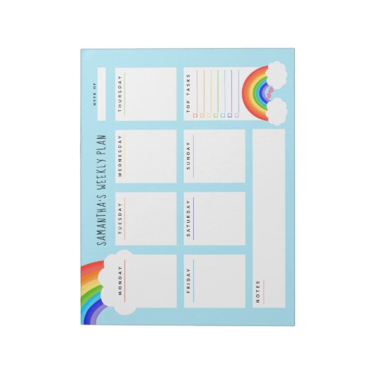 Bloc-note Joli Rainbow Weekly Planner (Tourné)