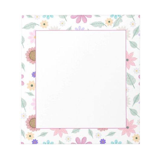 Bloc-note Joli rose Fleurs Super Design rétro (Devant)
