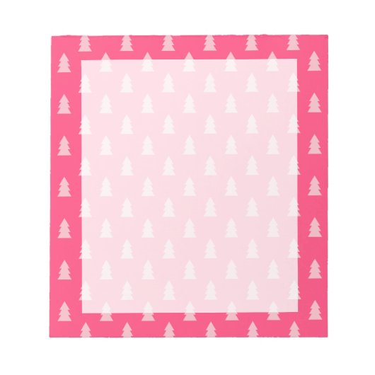 Bloc-note Joli sapin de Noël motif pastel et rose chaud (Devant)