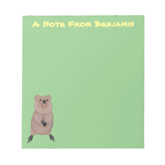 Bloc-note Joli sourire mignon dessin animé quokka (Devant)