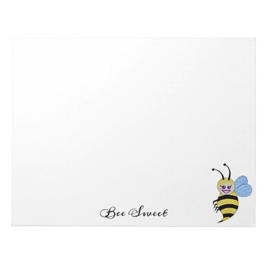 Bloc-note Jolie Abeille Aquarelle Avec Un Bon Sourire (Devant)