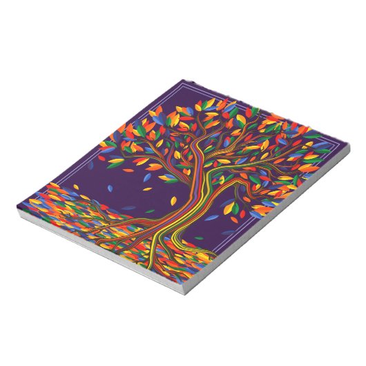 Bloc-note Jolie automne Arbre arc-en-ciel violet automne Tha (Tourné)