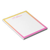 Bloc-note Jolie bordure dégradée jaune et rose pastel (Incliné)
