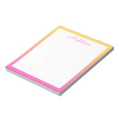 Bloc-note Jolie bordure dégradée jaune et rose pastel (Tourné)