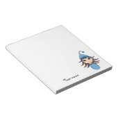 Bloc-note Jolie brunette pyjama fille chibi en bleu (Incliné)