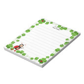 Bloc-note Jolie coccinelle et feuilles de trèfle alignées (Tourné)