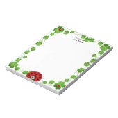 Bloc-note Jolie coccinelle et feuilles de trèfle simples (Tourné)