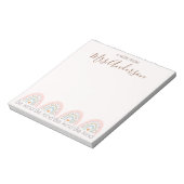 Bloc-note Jolie Cute Boho Rainbow Remerciement Enseignant (Tourné)