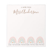 Bloc-note Jolie Cute Boho Rainbow Remerciement Enseignant (Devant)
