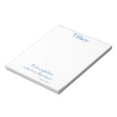 Bloc-note Jolie écriture bleue et blanche (Tourné)
