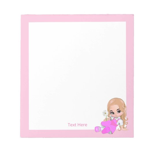 Bloc-note Jolie fée et fleurs Simple (Devant)