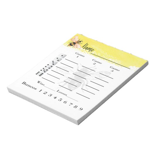 Bloc-note Jolie feuille de note Bunco Bee (Tourné)