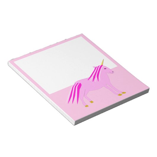 Bloc-note Jolie fille rose bébé licorne (Incliné)