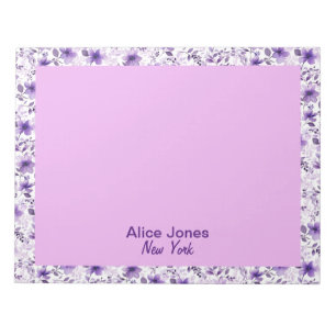 Bloc-note Jolie fleur d'aquarelle motif lavande