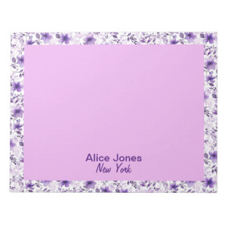 Bloc-note Jolie fleur d'aquarelle motif lavande