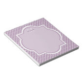 Bloc-note Jolie Lavande Purple Quatrefoil Nom Monogrammé (Incliné)