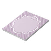 Bloc-note Jolie Lavande Purple Quatrefoil Nom Monogrammé (Tourné)