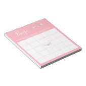 Bloc-note Jolie ligne de linge rose fille Baby shower Bingo  (Incliné)