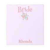 Bloc-note Jolie mariée Personnaliser (Devant)