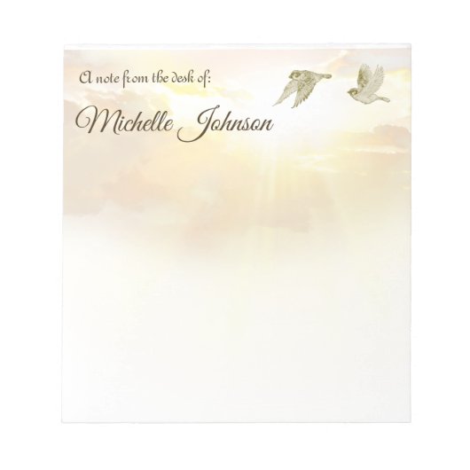 Bloc-note Jolie note personnalisée Pad Sunset Birds (Devant)