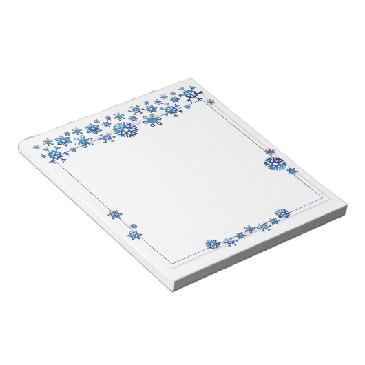 Bloc-note Jolie Parties scintillant bleue Snowflakes hiver N (Incliné)