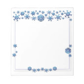Bloc-note Jolie Parties scintillant bleue Snowflakes hiver N (Devant)