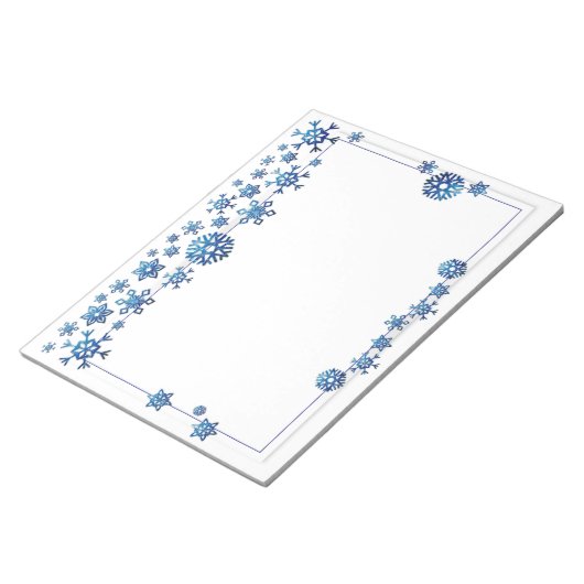 Bloc-note Jolie Parties scintillant bleue Snowflakes hiver N (Incliné)