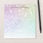 Bloc-note Jolie Parties scintillant Holographique Fille Glam<br><div class="desc">Personnalisez facilement cet élégant motif de parties scintillant bokeh coloré avec vos détails personnalisés.</div>