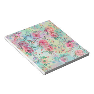 Bloc-note Jolie peinture rose florale
