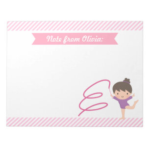 Bloc-note Jolie petite fille gymnaste et gymnastique ruban