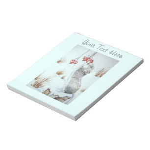 Bloc-note Jolie souris baies rouges scène de neige faune