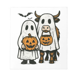 Bloc-note Jolie vache des Highlands d'automne fantôme Hallow