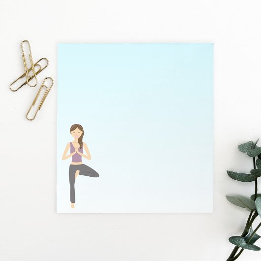 Bloc-note Jolie Yoga Girl Faisant L'Illustration De Pose D'A