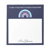 Bloc-note Jolies enseignantes Boho Arc en ciel sur le Bloc-n (Devant)