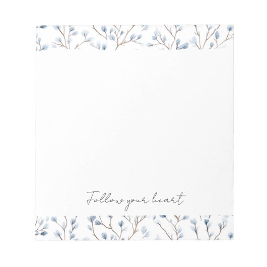 Bloc-note Jolies Fleurs Blanches Bleues (Devant)