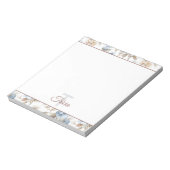Bloc-note Jolies Fleurs Bleues Crème Beige Marron (Tourné)