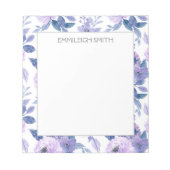Bloc-note Jolies fleurs et feuilles aquarelles violettes fém (Devant)