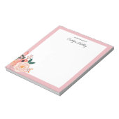 Bloc-note Jolies fleurs, rose du bureau de personnalisation (Tourné)