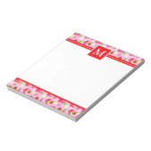 Bloc-note Jolies fraises d'été avec monogramme (Tourné)