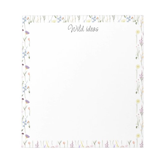 Bloc-note Jolies idées sauvages personnalisées Fleurs sauvag (Devant)