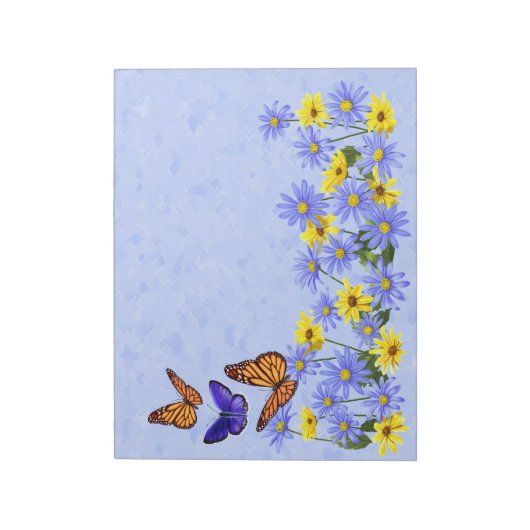 Bloc-note Jolies papillons et marguerites Jardin de printemp (Tourné)