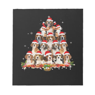 Bloc-note Jolis Beagles Sapin de Noël Chien Père Noël Xmas T