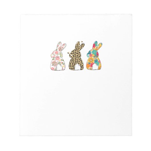 Bloc-note Jolis lapins de Pâques Léopard Bunny et Flower Bun (Devant)
