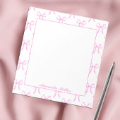 Bloc-note Jolis Nœuds Rose Fille Mignonne Coquette Monogramm