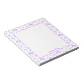 Bloc-note Jolis Nœuds Violets Coquette Cœurs Nom Personnalis (Incliné)