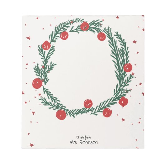 Bloc-note Jolis Petits Ballons Rouges & Cercle de Fleurs de (Devant)